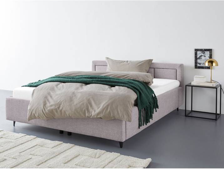 Polsterbett HOME AFFAIRE Scotland , grau (light grau), B:174cm H:75cm L:219cm, 100% Polyester, Betten, Polsterbett