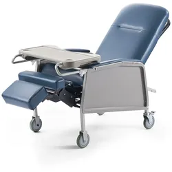 VEVOR Medizinischer Liegestuhl, mit 3 Liegepositionen, Geri-Stuhl mit 4 Rädern, weich gepolsterter Sitzfläche & abnehmbarem Tablett, ideal für Krankenhaus, Pflegeheim & häusliche Pflege