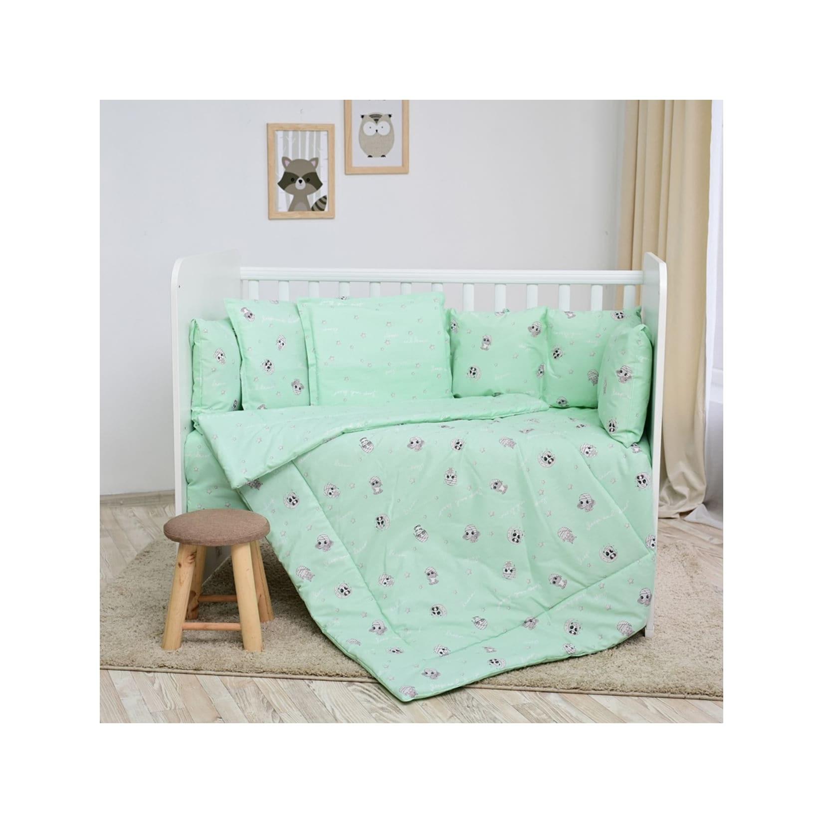 Lorelli Babybettwäsche-Set 5-tlg. Decke 140 x 95 cm Kissen 43 x 35 cm Nestchen grün