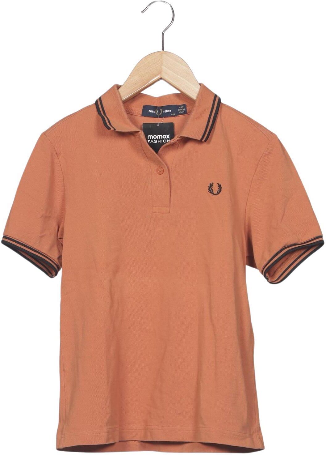 Fred Perry Damen Poloshirt, Orange, Gr. EU 34, Baumwolle - Second Hand