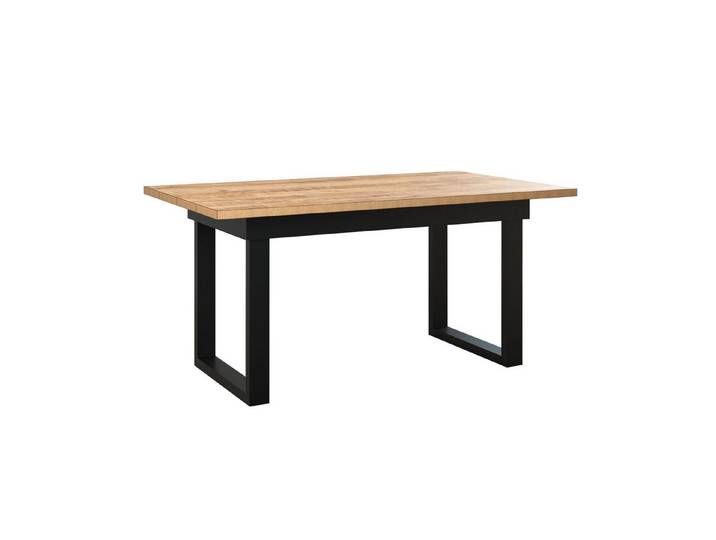 trendteam Esstisch Universal, Tisch in Mango Dekor, Zarge und Metallfüße Schwarz 160x76x90 cm