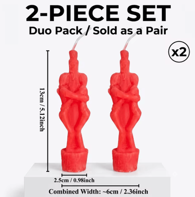 Inspire Picks Red Ritual Candle Esoteric Spiritual Male & Female Figure Candle For Meditation, Prayer & Religious Ceremonies 1 Pcs