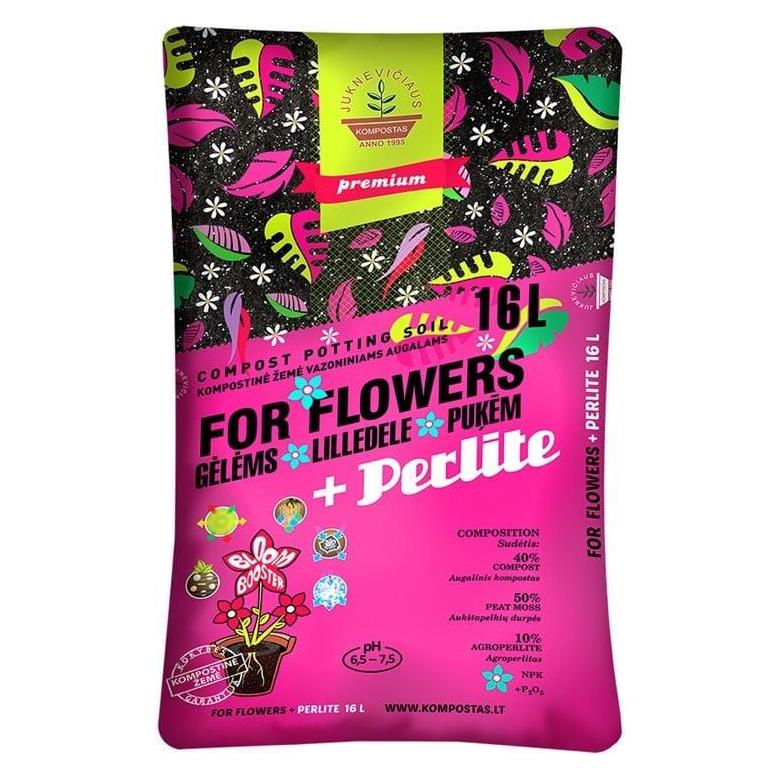 Juknevičiaus Kompostas COMPOST SOIL FOR FLOWERS PEARL16L(120) (16 l) (46362996)