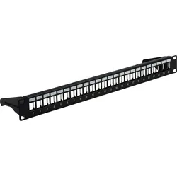 EFB 37580.3 - Keystone Patchpanel, 24-Port, 1 HE, klappbar, schwarz