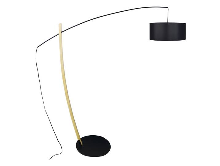 Lampadaire bois métal noir H190cmAbat-jour noir