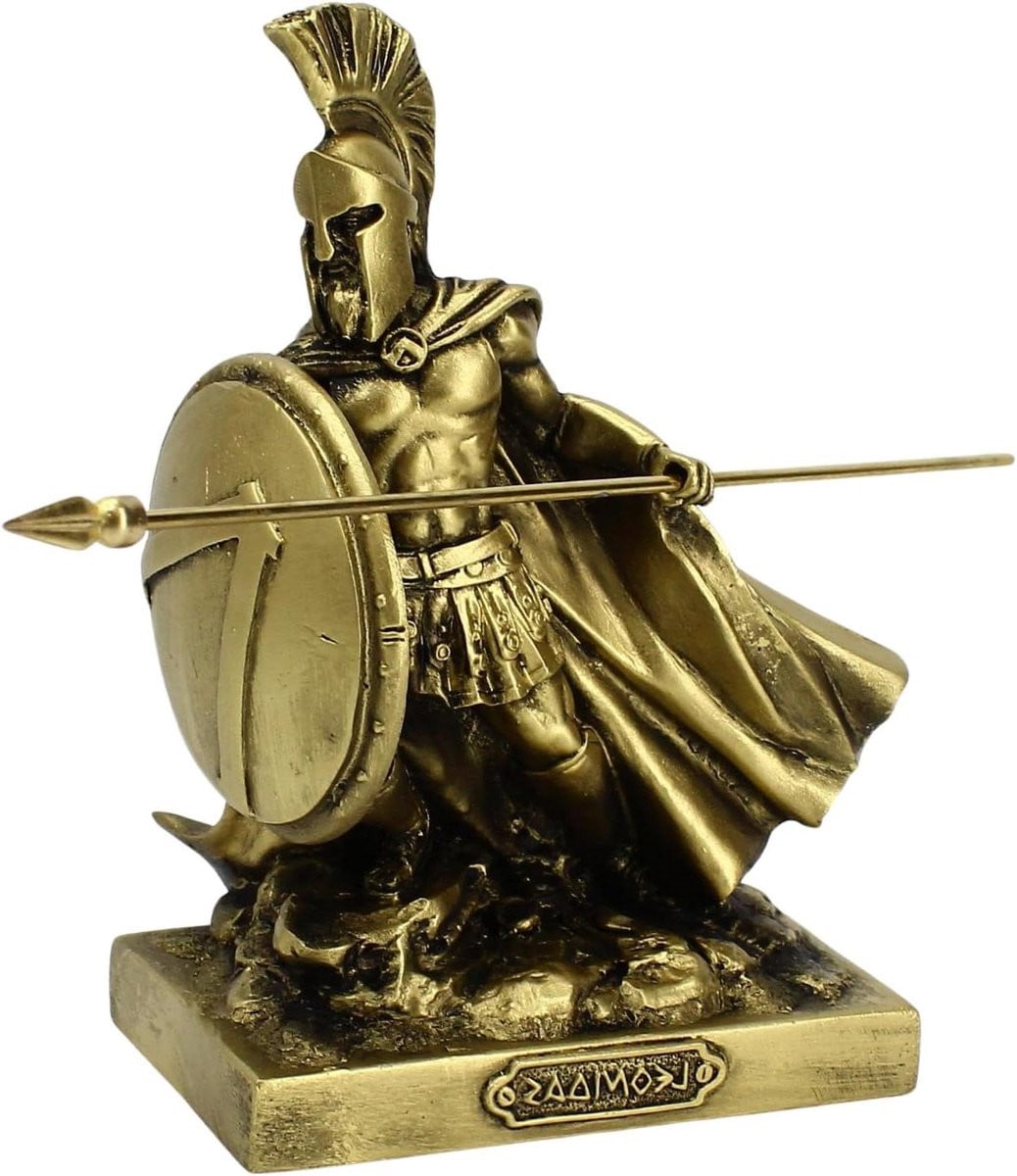 Leonidas Standbeeld Koning Spartaans Decoratie Brons Metallic Hoogte: 19 cm