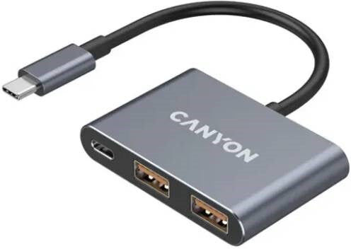 Canyon 3-i-1 USB-C Hub - Grå