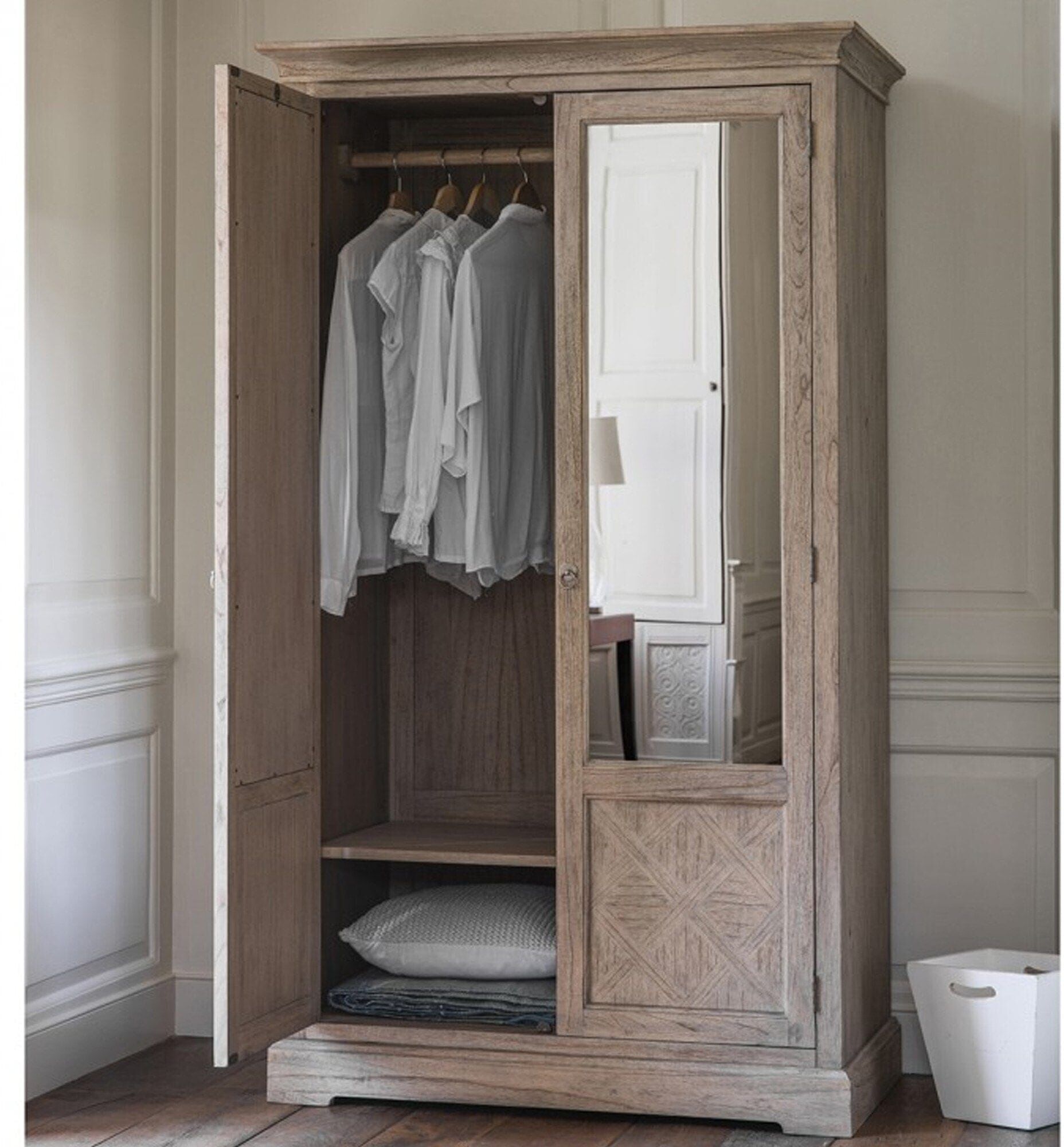 Elysium Natural Wood 2 Mirror Door Wardrobe