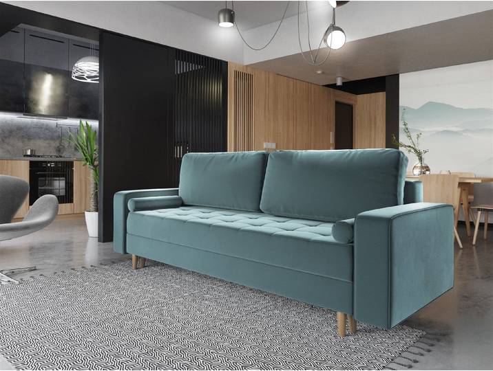 Fun Möbel 3-Sitzer Sofa BELANO mit Schlaffunktion in Stoff Itaka, inkl. Bettkasten, Rundumbezug