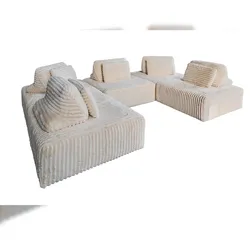 KAWOLA Modulsofa WIOLO SOFT 5 Module 5 Rückenkissen Weicher Breitcord cremeweiß