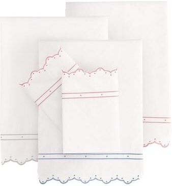 Set of 2 Arlette Embroidered Pillowcase - Spa Standard - Ballard Designs