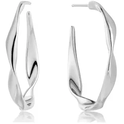 ANIA HAIE - HOOP EARRINGS - TWISTER TWIST - silver