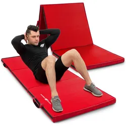 Klappbare Gymnastikmatte mit Klettverschluss 180x60x5cm Rot - Marbo Sport