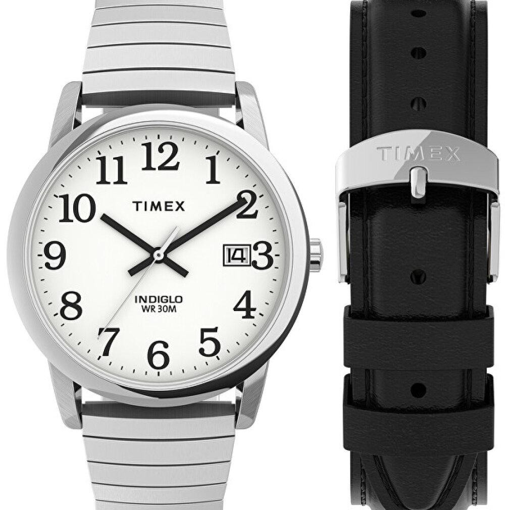 Timex Easy Reader Classic Herenhorloge Wit met Zilverkleurige RVS Kast, 35 mm