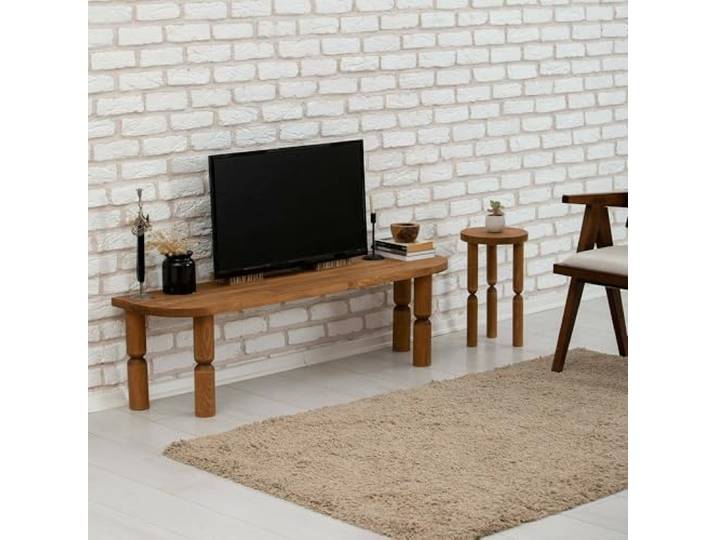 Dmora TV-Ständer Ceres 140x35x40h cm Braun, EIN Regal
