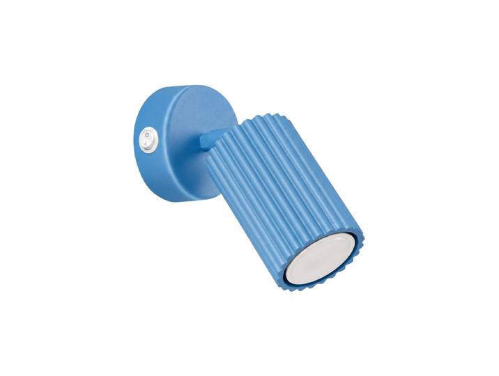 Design Wandlampe „Karbon“ mit Schalter Hellblau Sollux Lighting