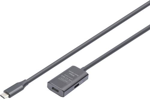 Digitus USB-C Kabel USB 3.2 Gen1, USB 3.2 Gen1, USB 3.0 USB-C, USB-C Buchse, USB-C Stecker 5.00m Schwarz Aktiv mit