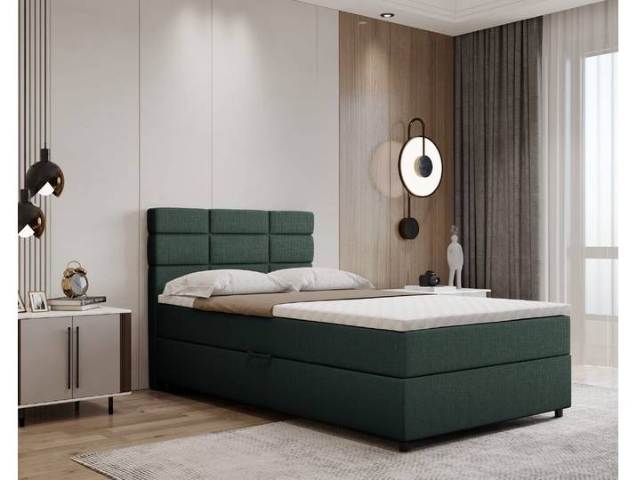 REVE Boxspringbett 120x200 Stoff Grün - Faro 07