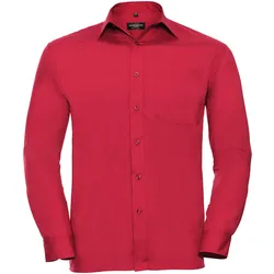 Russell Collection Klassisches Popeline Hemd, classic red, 3XL