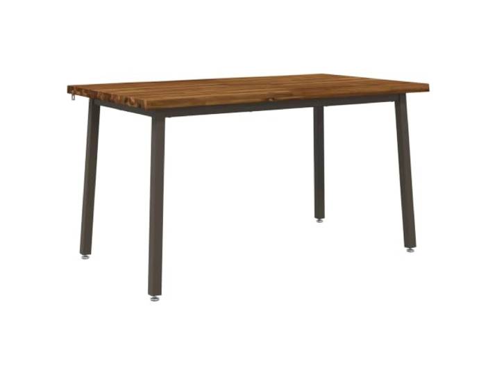 HFXHIJXQ Esstisch 120x90x75 cm Massivholz Akazie Küchentisch 4 Personen Echtholztisch mit organischer Baumkante und stabilem Stahlgestell für Esszimmer oder Wohnbereich, belastbar bis 80 kg.