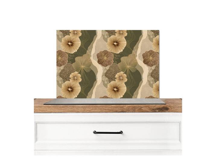 KitchenYeah Küchenrückwand Abstrakt - Modern - Grün, (1-tlg), Spritzschutz Herd Wand, Küchen Deko, 120x80 cm
