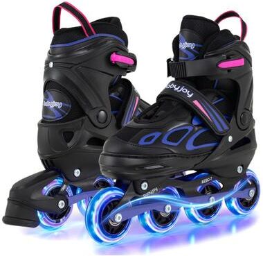 Costway Adjustable Kids' Incline Skates 4 Sizes Adjustable Blade Roller-Purple