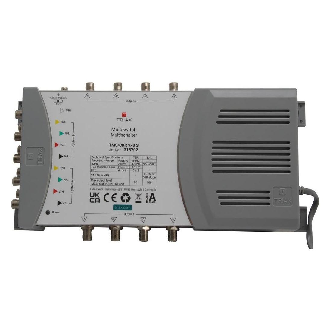 Triax TMS/CKR 9x8S DiSEqC-Multischalter 9/8 (Multischalter) (318702)