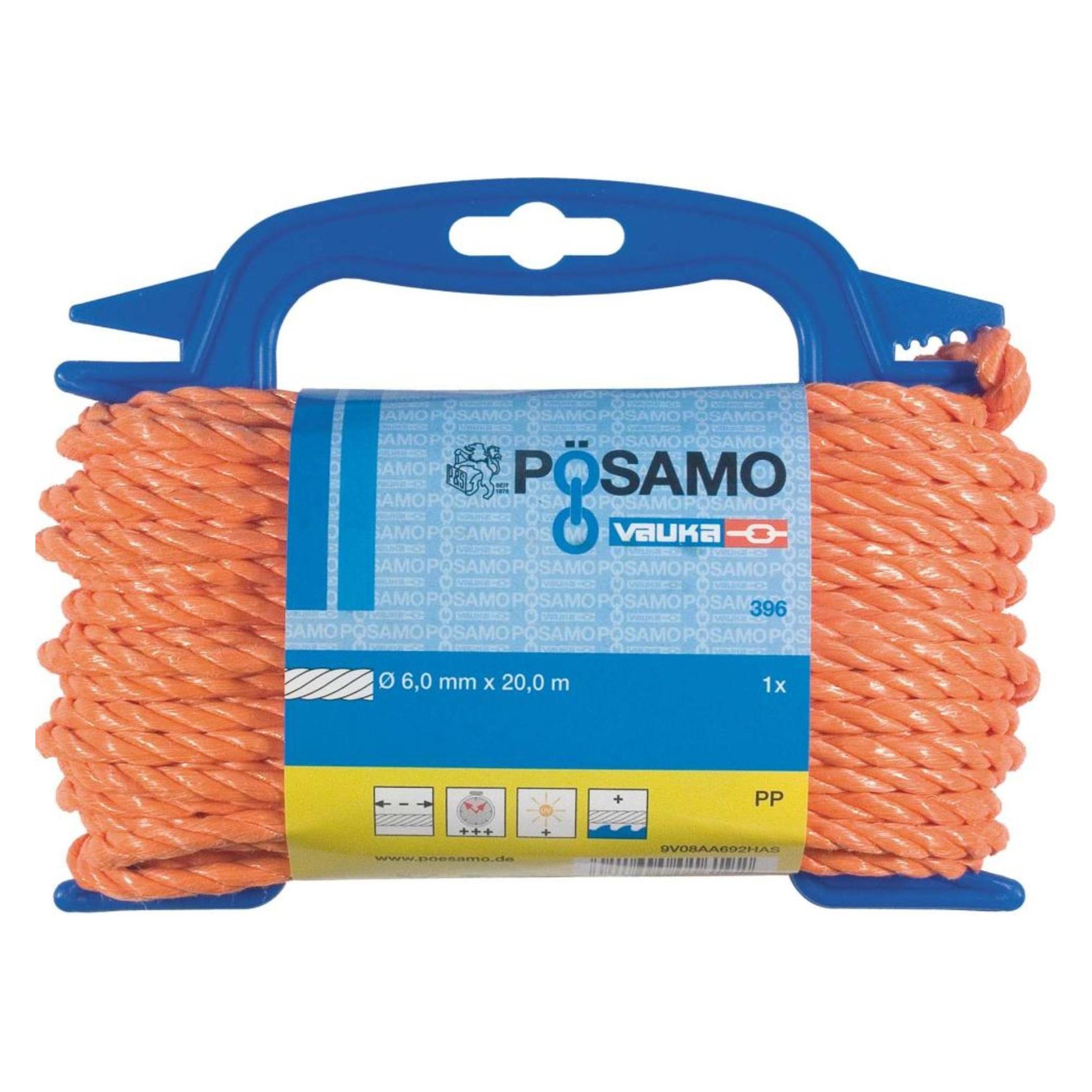 Magni Cuerda Pösam-Orange PP, 20m, Ø 6,0mm, geflochten, 1 Stück Artikel-Nr. (0)(1)1(/1)(/0)(1)5(/1) (20 m) (4011645016192)