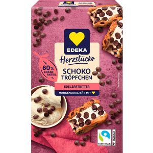 Edeka Schokodrops Herzstücke Schokotröpfchen Edelzartbitter, 60% Kakaogehalt, 100 g