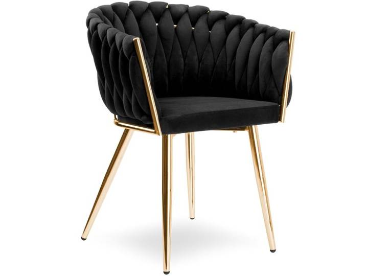 Chaise Fauteuil pour salon IMPERIA velours noir GLAMOUR LOFT 1 pc.