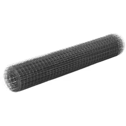 vidaXL Drahtzaun Stahl mit PVC-Beschichtung 10x1 m Grau