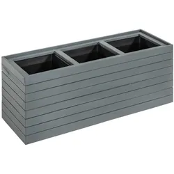Prestige Home Living Outdoor Pflanzkübel aus Akazienholz ca. 84 x 30 x 35 cm - Anthrazit