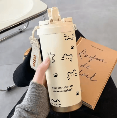 Inspire Picks 500ml Stainless Steel Thermo Coffee Mug Leak Proof Vacuum Insulated Travel Cup For Car And Daily Use white 500ml