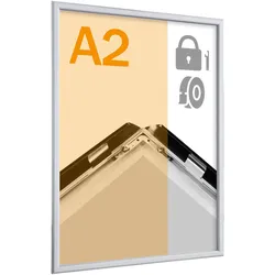 Sicherheits-Klapprahmen A2, 19 mm, selbstklebend, Aluminium, silber