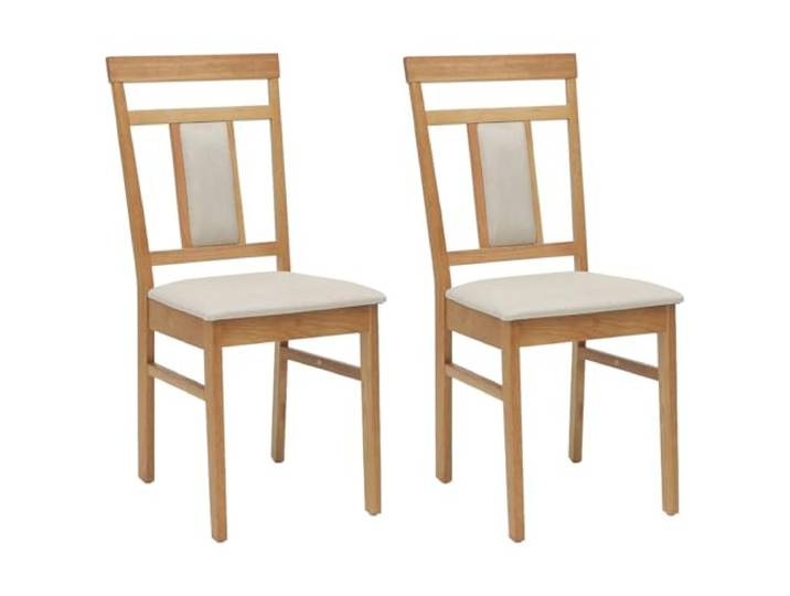 KDVXBCQJH Esszimmerstuhl 2er Set aus Massivholz Polsterstuhl Natur Stabiler Holzstuhl mit bequemem Kissen für Küche und Esszimmer, belastbar bis 160 kg, einfache Pflege.