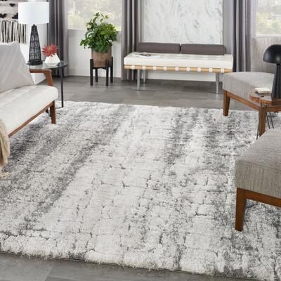Nourison Luxurious Shag High Pile Contemporary Abstract Area Rug