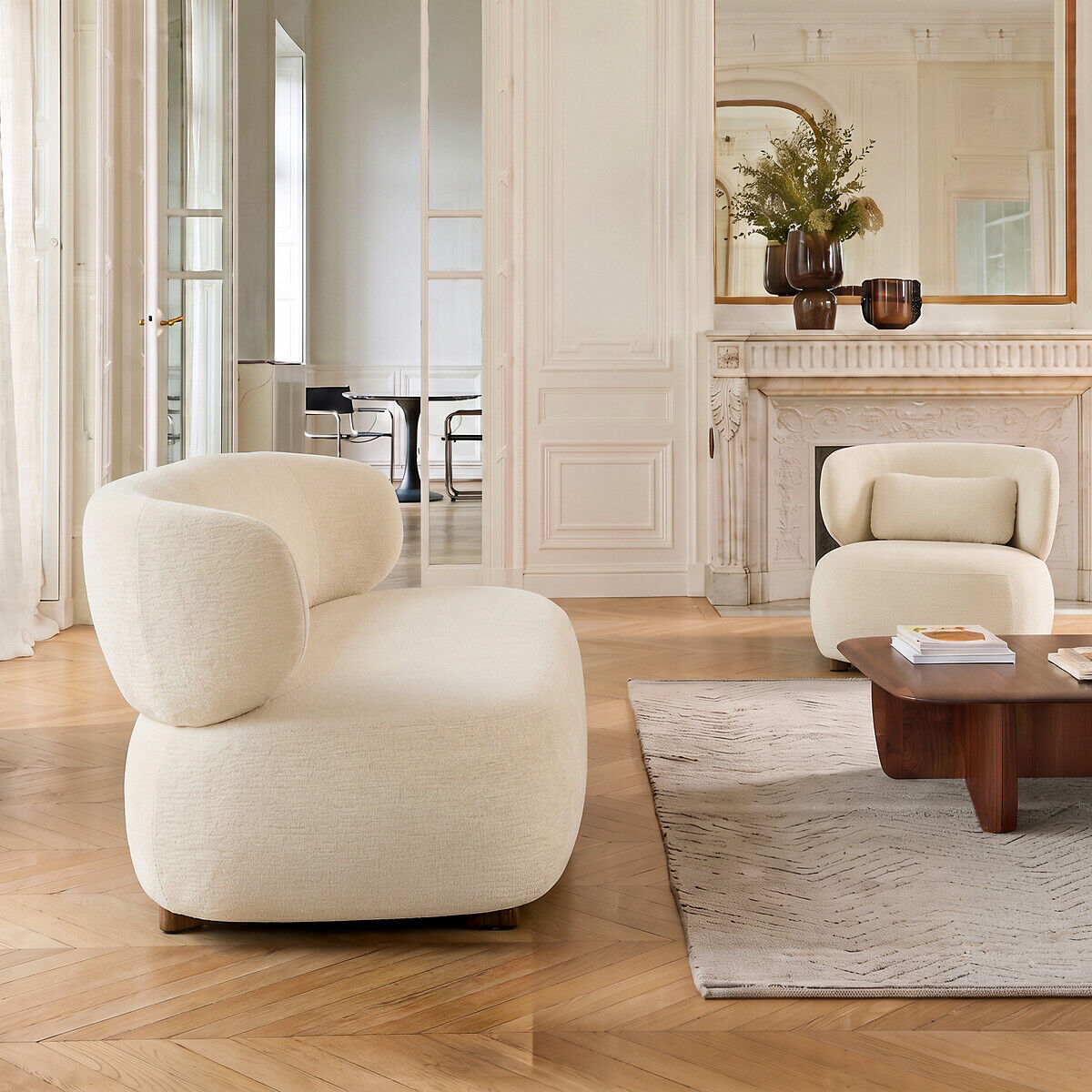 EMMANUEL GALLINA X AM.PM Fauteuil en velours reliefé, MODALIE, design Emmanuel Gallina
