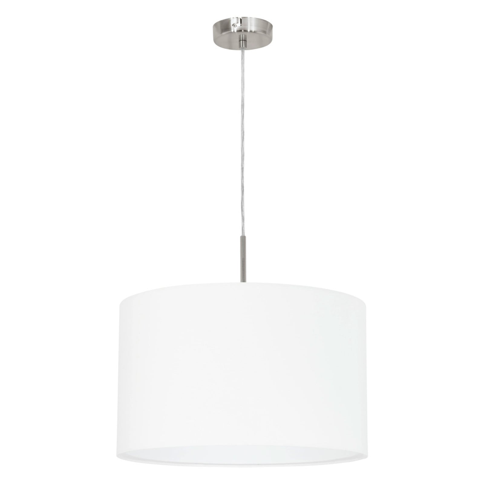 Eglo Pasteri Hanglamp Wit en Zilver, Modern, Textiel en Metaal, Diameter: 38 cm