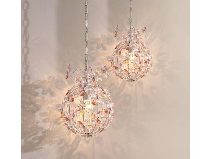 Petit lustre moderne en cristal coloré D25cm LED pour chambre à coucher, chevet, porche, couloir, balcon, éclairage suspendu en cuivre