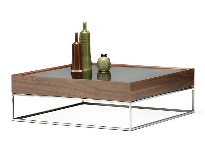 JVmoebel Couchtisch Moderner Couchtisch aus Holz und Metall in Braun (Packung), Made in Europe