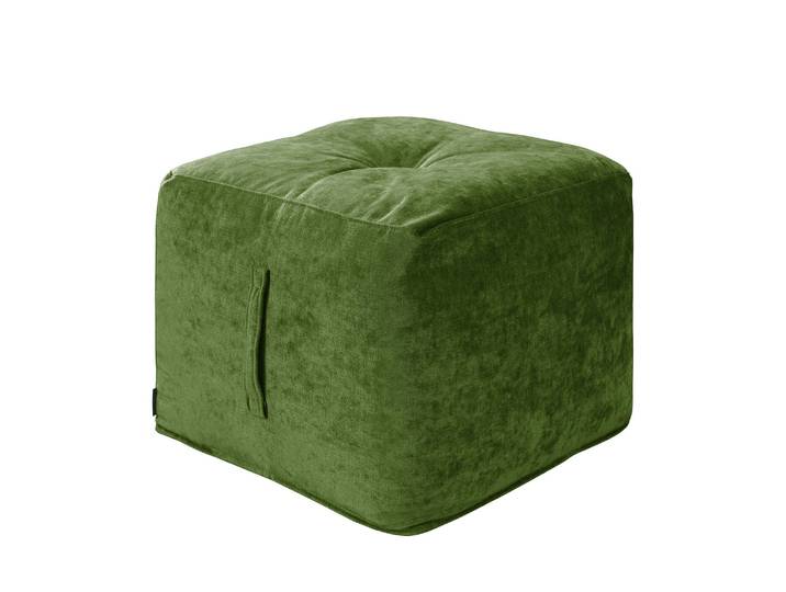 Sitzwürfel Piton Samt 47 x 42 x 47cm Grün/Grün