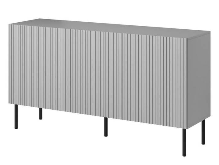 Buffet gris clair avec 3 portes