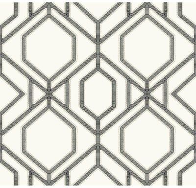 York Wallcoverings Sawgrass Trellis White & Grey Wallpaper