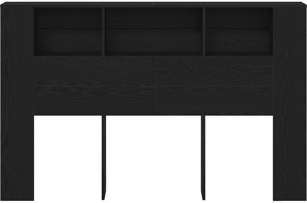 Alpen Home Melby Headboard Cabinet Black Oak King (5')