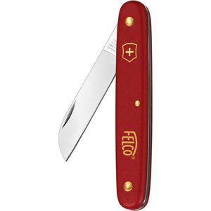 FELCO Gartenmesser 3.9050, Universalmesser, 5,5 cm Edelstahlklinge, roter Kunststoffgriff, klappbar