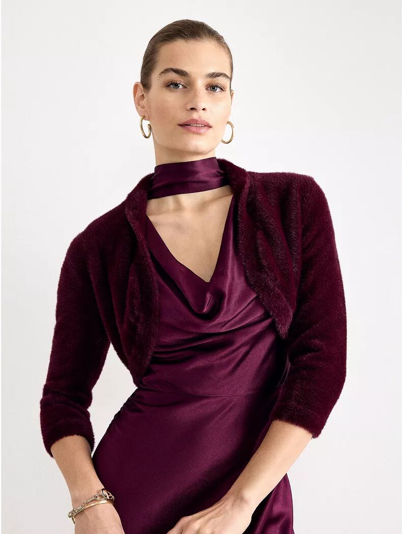Phase Eight - Bolero, 3/4-Arm, für Damen, Bordeaux Größe 36