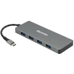 Dacomex USB Hub HB307, Eingang USB Type-C, Ausgang 7x Type-A, Recycling-Material (USB-C, 7 Ports), Dockingstation + USB Hub