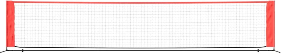vidaXL Filet de tennis Noir et rouge 500x100x87 cm Polyester