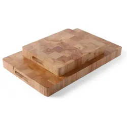 Hendi Holzschneidbrett GN 1/1 45 mm Kautschuk-Holz, Schneidebrett, Braun