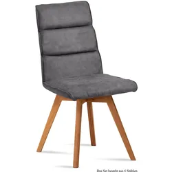 ESSZIMMERSTUHL (6er-Set) Dixie 47x92x60 Eiche geölt/Grau